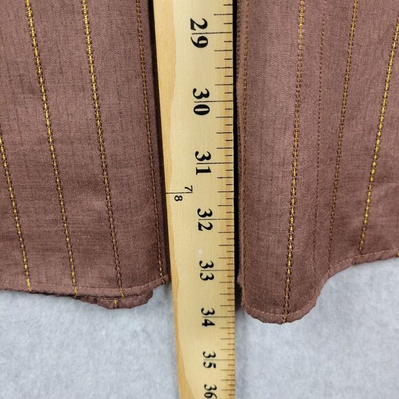 Panhandle Slim Brown Metallic Striped LS Pearl Snap Western Shirt Men's 16.5 34 - Picture 9 of 13